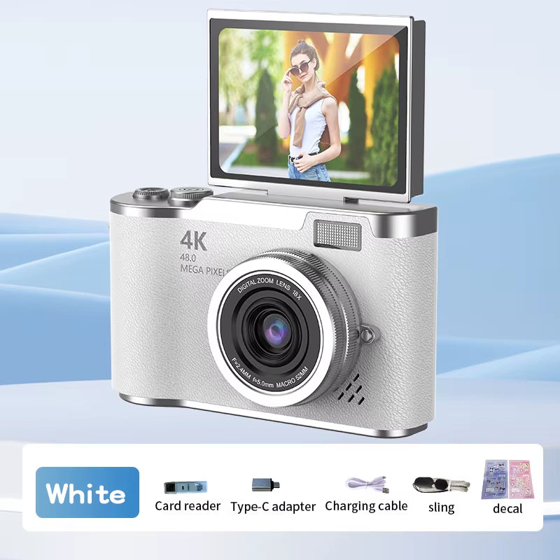 4K Kids Digital Camera with Flip Screen – 48MP Fun Vlogging Cam for Beginners & Gift-Givers