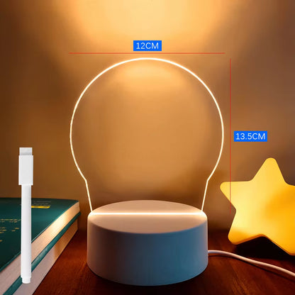 LED Message Board Night Light – USB Creative Note Lamp with Pen for Kids & Gifts