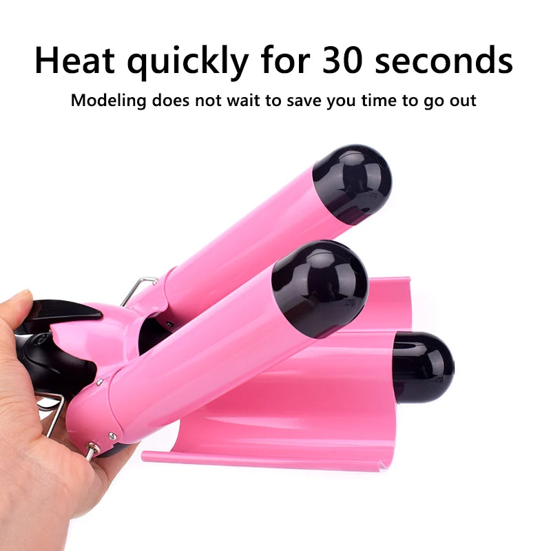 Professional Triple Barrel Curler – Ceramic Hair Waver