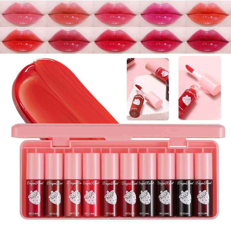 Strawberry Velvet Lip Set – Long-Lasting, Moisturizing Gloss