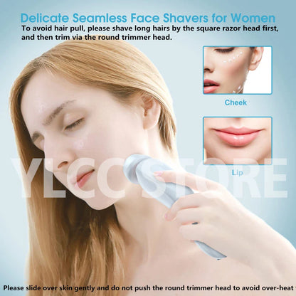 2-in-1 Electric Razor for Women – Waterproof Bikini & Body Trimmer, Face & Leg Shaver