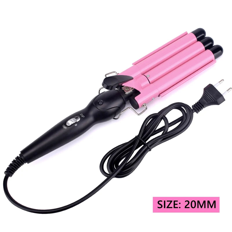 Professional Triple Barrel Curler – Ceramic Hair Waver