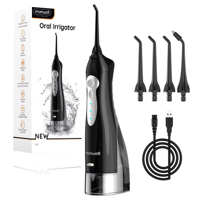 Portable Oral Irrigator – USB Rechargeable Dental Water Flosser with 4 Jet Tips & 3 Modes