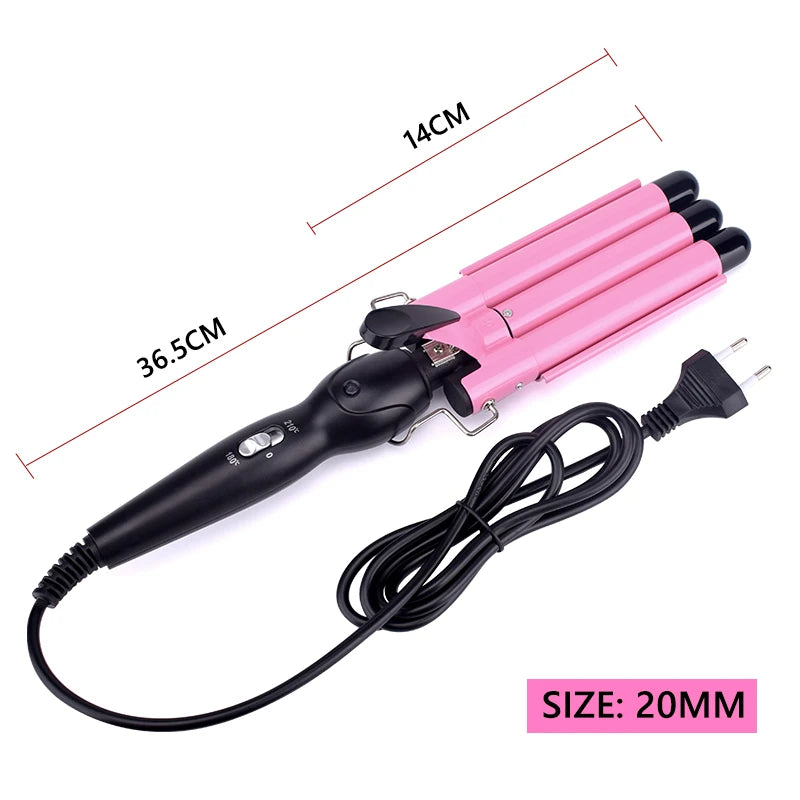 Professional Triple Barrel Curler – Ceramic Hair Waver