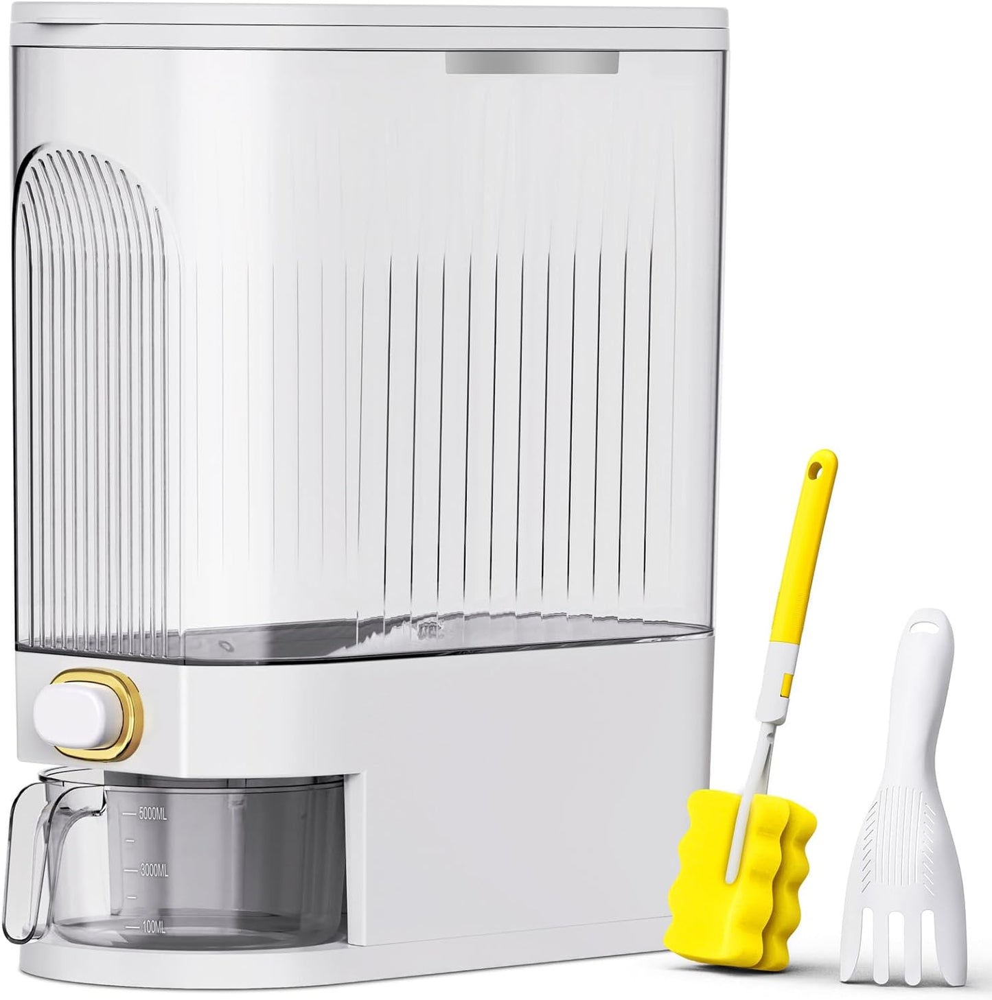 22Lb Rice Dispenser with Measuring Cup & Fresh Box – Airtight Kitchen Pantry Storage Container