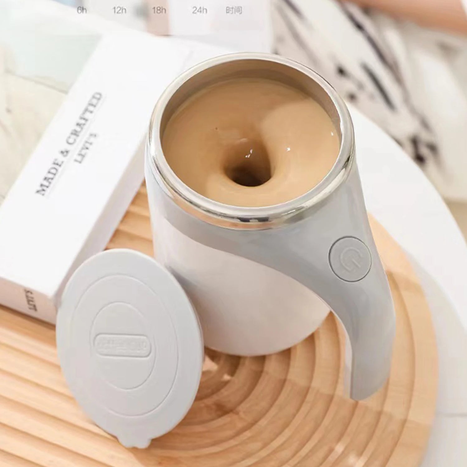 Smart Self-Stirring Mug – 380ml Magnetic Travel Mixer Cup