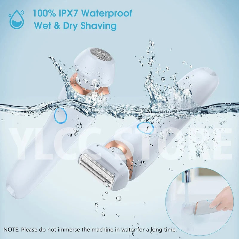 2-in-1 Electric Razor for Women – Waterproof Bikini & Body Trimmer, Face & Leg Shaver
