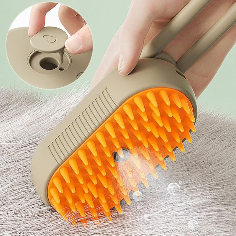 3-in-1 Steam Pet Brush for Cats and Dogs – Rechargeable Grooming, Massage, and Hair Removal Comb