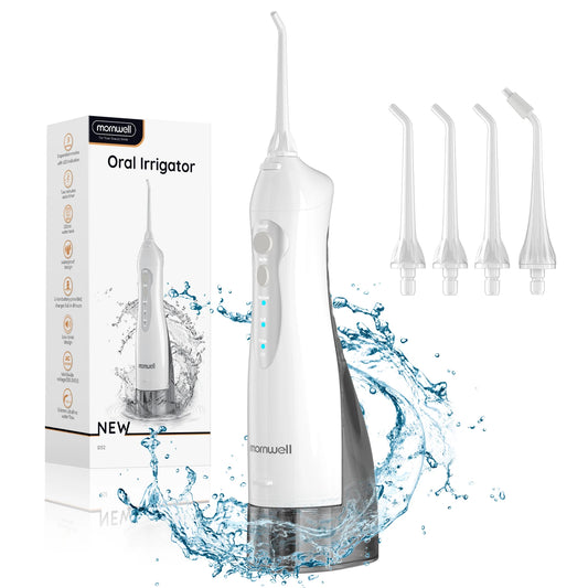 Portable Oral Irrigator – USB Rechargeable Dental Water Flosser with 4 Jet Tips & 3 Modes