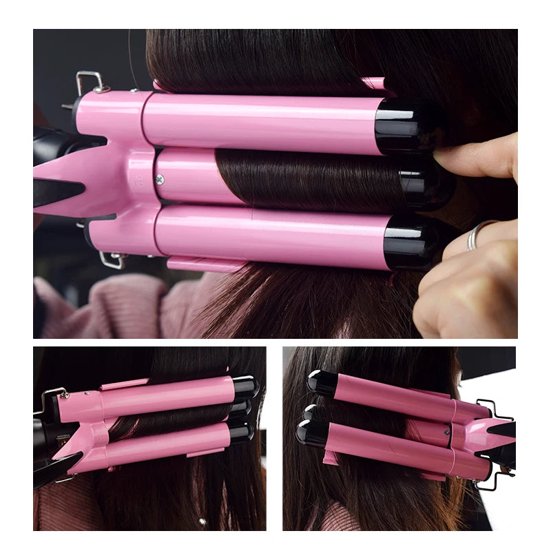 Professional Triple Barrel Curler – Ceramic Hair Waver