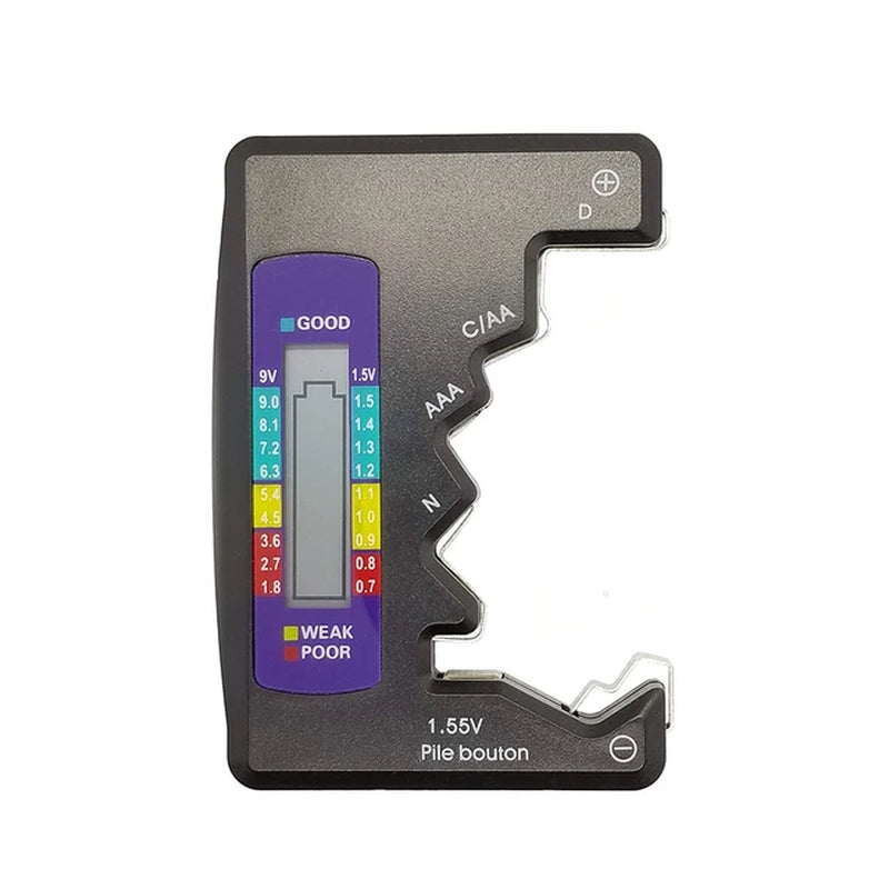 Digital Battery Tester with LCD Display | AA/AAA/9V/1.5V Coin Cell Capacity Analyzer