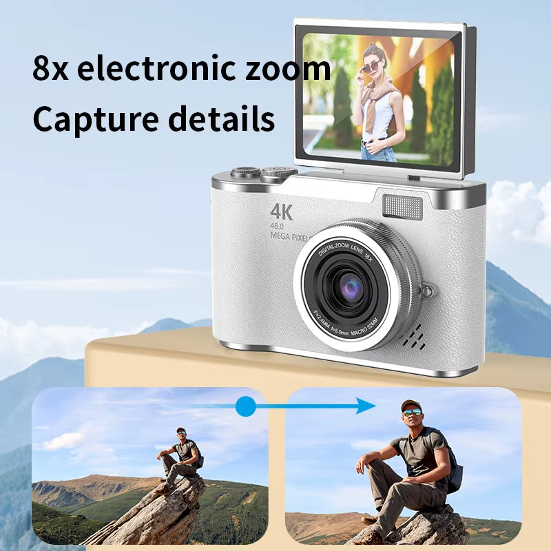 4K Kids Digital Camera with Flip Screen – 48MP Fun Vlogging Cam for Beginners & Gift-Givers