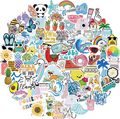 Stickers for Water Bottles, 100 Pack/Pcs Cute Vsco Vinyl Aesthetic Waterproof Stickers for Laptop Hydroflask Computer for Teens Kids Girls