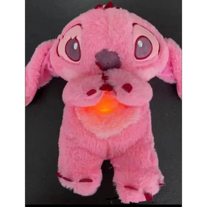 Kawaii Stitch Plush Doll Baby Sleeping Companion Sound Soothing Musical Kawaii with Air Bag and Light Doll Breathing Toys Gifts