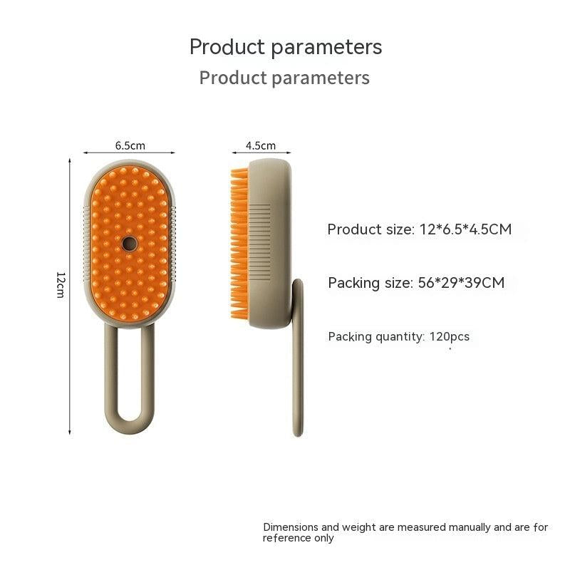 3-in-1 Steam Pet Brush for Cats and Dogs – Rechargeable Grooming, Massage, and Hair Removal Comb