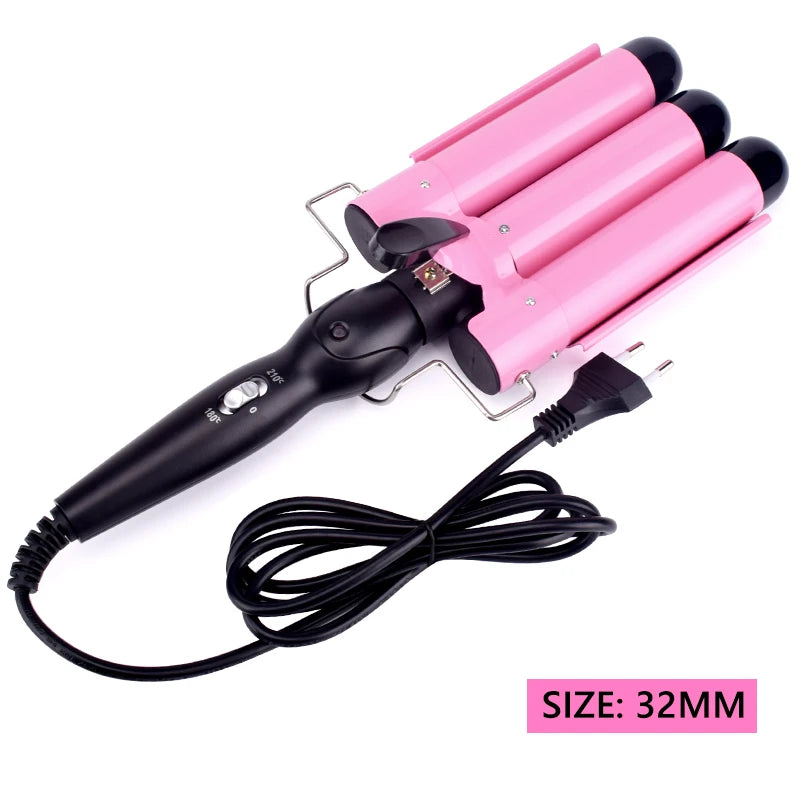 Professional Triple Barrel Curler – Ceramic Hair Waver