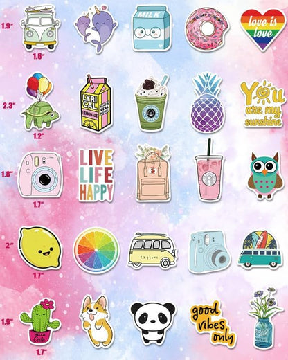 Stickers for Water Bottles, 100 Pack/Pcs Cute Vsco Vinyl Aesthetic Waterproof Stickers for Laptop Hydroflask Computer for Teens Kids Girls