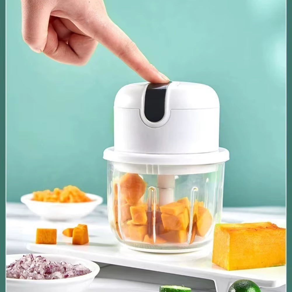 Mini Electric Garlic Chopper – Portable USB Rechargeable Food Processor | 250ml, 45W Motor for Garlic, Veggies & Meat