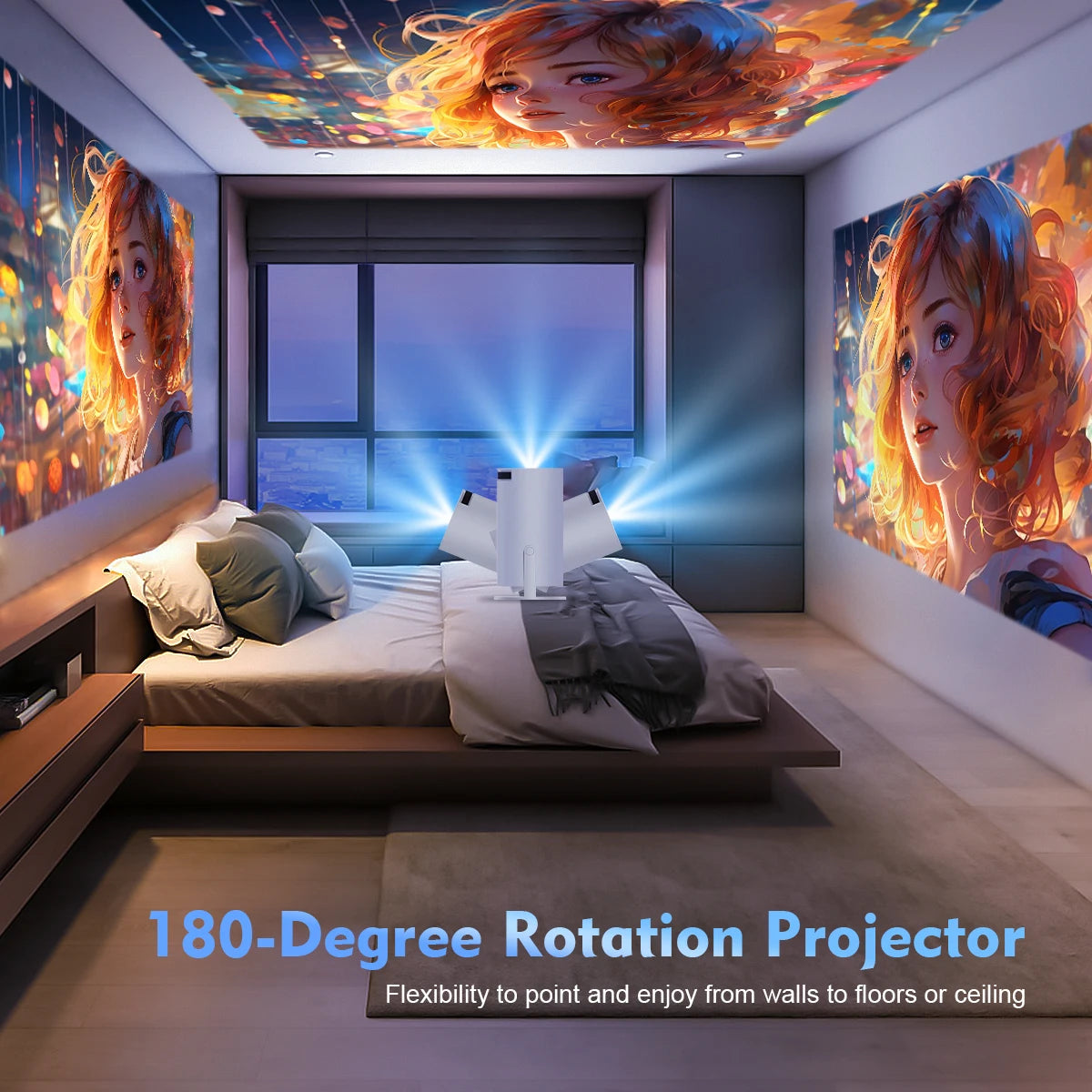 HY300 Pro 4K Projector – Android 11, Wi-Fi 6, 1080P HD, Bluetooth – Home & Outdoor Cinema