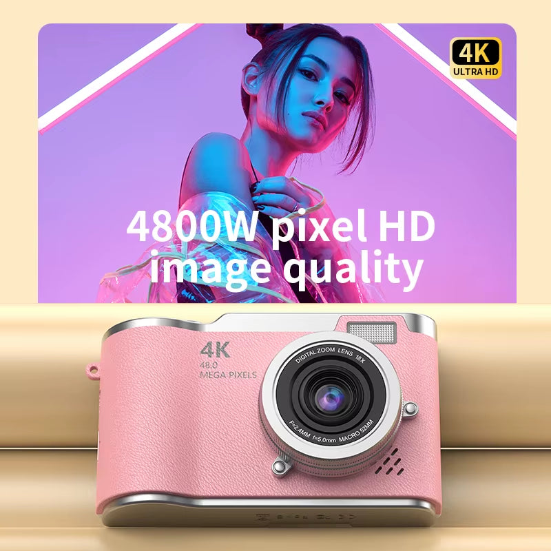 4K Kids Digital Camera with Flip Screen – 48MP Fun Vlogging Cam for Beginners & Gift-Givers