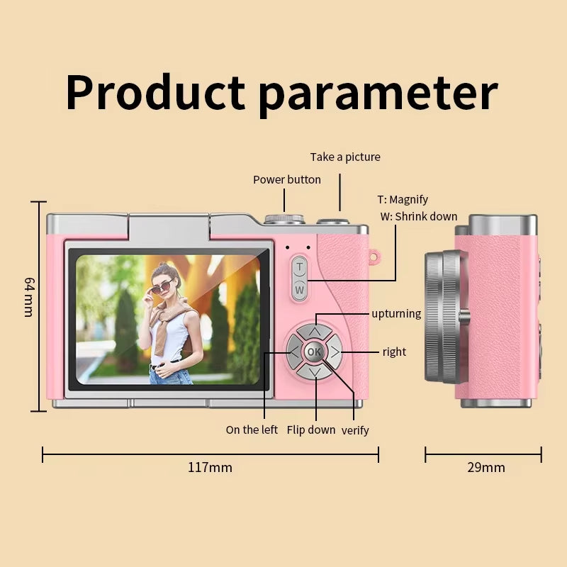 4K Kids Digital Camera with Flip Screen – 48MP Fun Vlogging Cam for Beginners & Gift-Givers