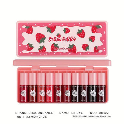 Strawberry Velvet Lip Set – Long-Lasting, Moisturizing Gloss