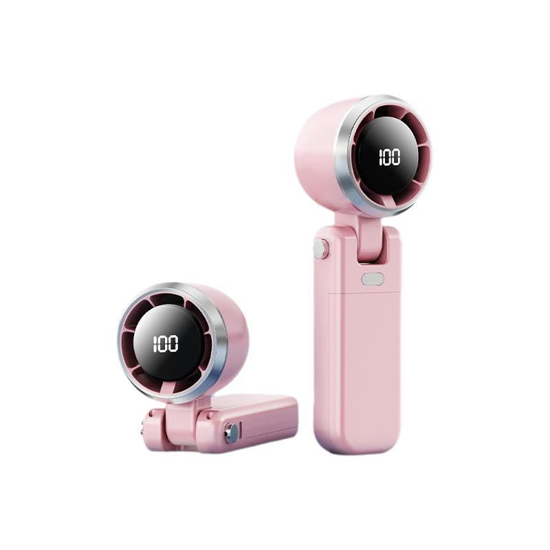 Foldable Handheld Turbo Fan, 5 Speeds, <36Db, 4000Mah Battery Operated, up to 10 Working Hours, 3 in 1 Hand Fans Rechargeable with Air Turbo Tech for Outdoor Activities, Travel, Working