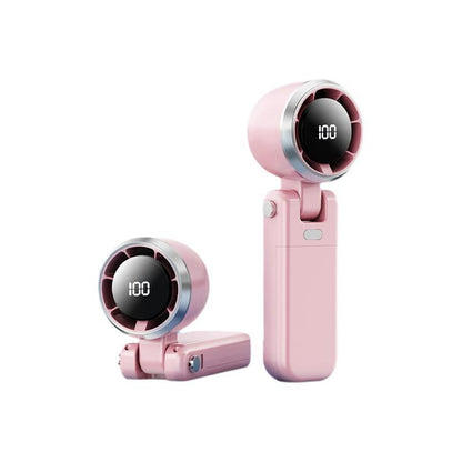 Foldable Handheld Turbo Fan, 5 Speeds, <36Db, 4000Mah Battery Operated, up to 10 Working Hours, 3 in 1 Hand Fans Rechargeable with Air Turbo Tech for Outdoor Activities, Travel, Working
