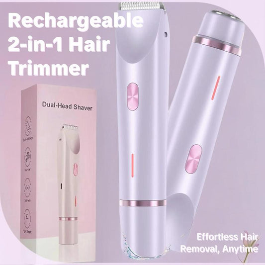 2-in-1 Rechargeable Electric Hair Trimmer – Painless Face & Body Shaver for Women