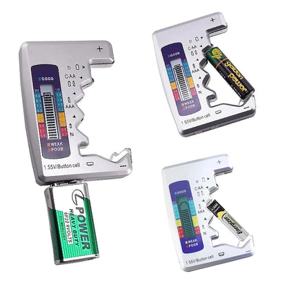 Digital Battery Tester with LCD Display | AA/AAA/9V/1.5V Coin Cell Capacity Analyzer