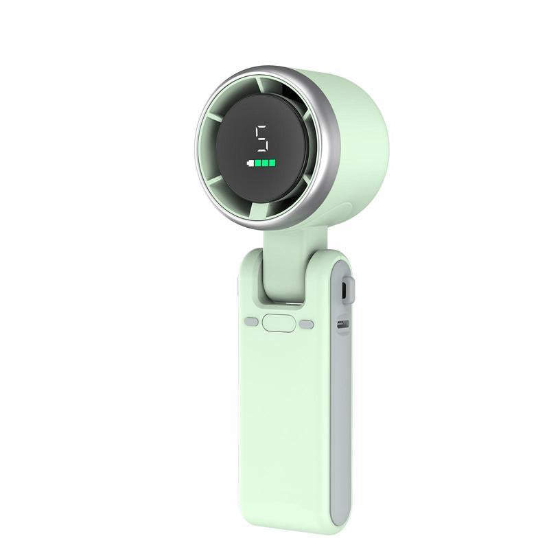 Foldable Handheld Turbo Fan, 5 Speeds, <36Db, 4000Mah Battery Operated, up to 10 Working Hours, 3 in 1 Hand Fans Rechargeable with Air Turbo Tech for Outdoor Activities, Travel, Working