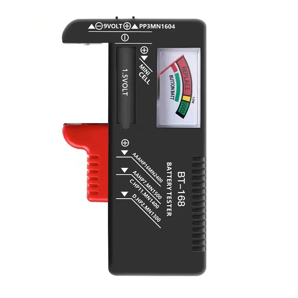 Digital Battery Tester with LCD Display | AA/AAA/9V/1.5V Coin Cell Capacity Analyzer