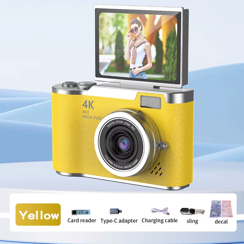 4K Kids Digital Camera with Flip Screen – 48MP Fun Vlogging Cam for Beginners & Gift-Givers
