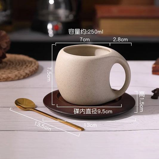 Ceramic Coffee Cup & Saucer Set