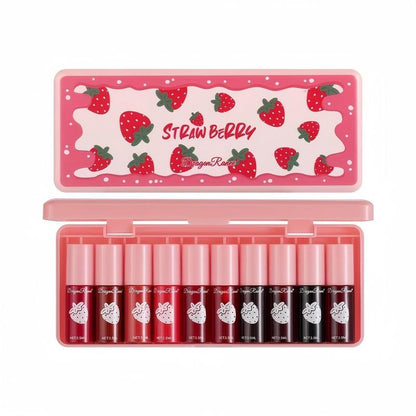 Strawberry Velvet Lip Set – Long-Lasting, Moisturizing Gloss