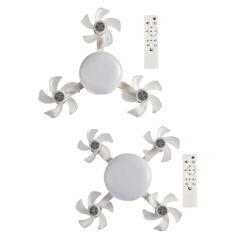 🌀 Universal Drone Ceiling Fan with LED Light & Remote – Silent, Dimmable, Stylish Comfort