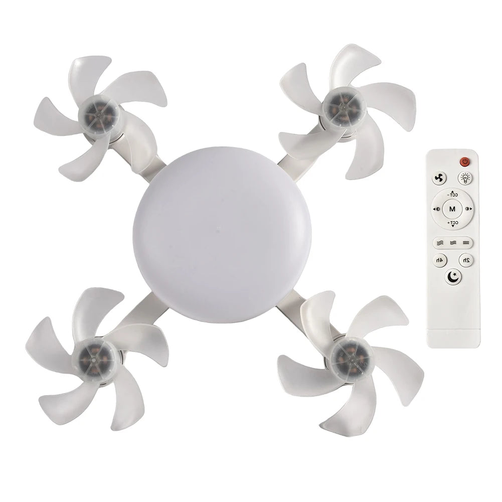 🌀 Universal Drone Ceiling Fan with LED Light & Remote – Silent, Dimmable, Stylish Comfort