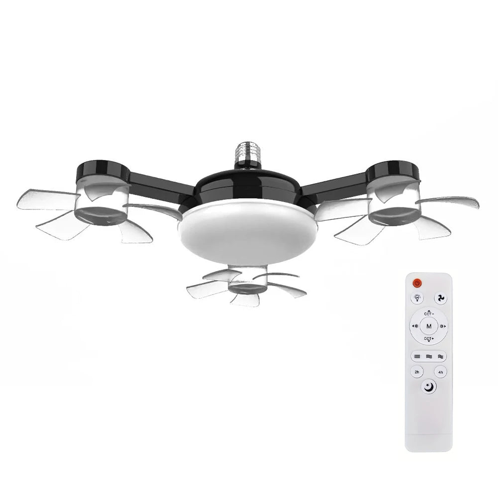 🌀 Universal Drone Ceiling Fan with LED Light & Remote – Silent, Dimmable, Stylish Comfort