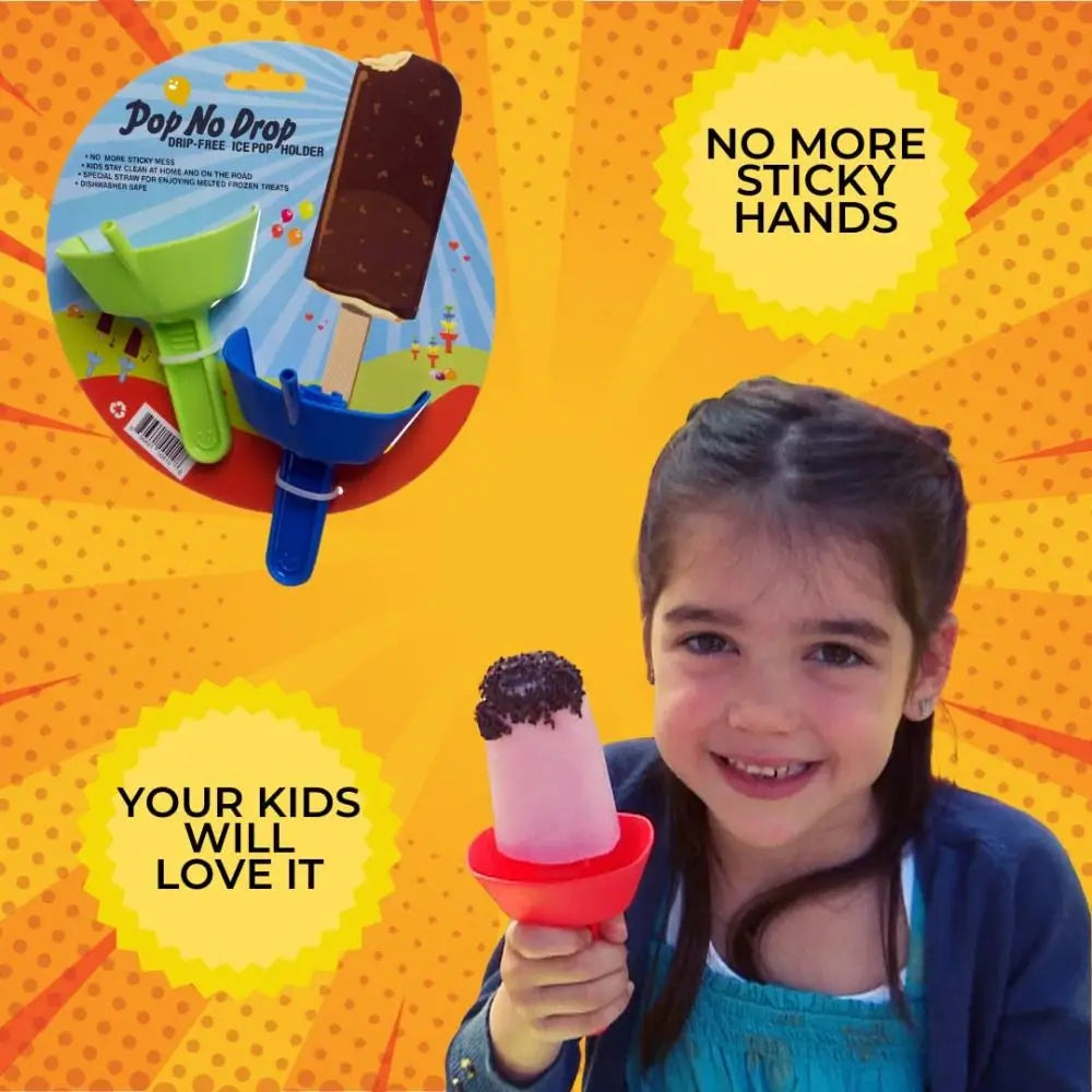 🍦 Double Drip-Proof Popsicle Holder with Tray – Mess-Free Ice Cream Fun for Kids