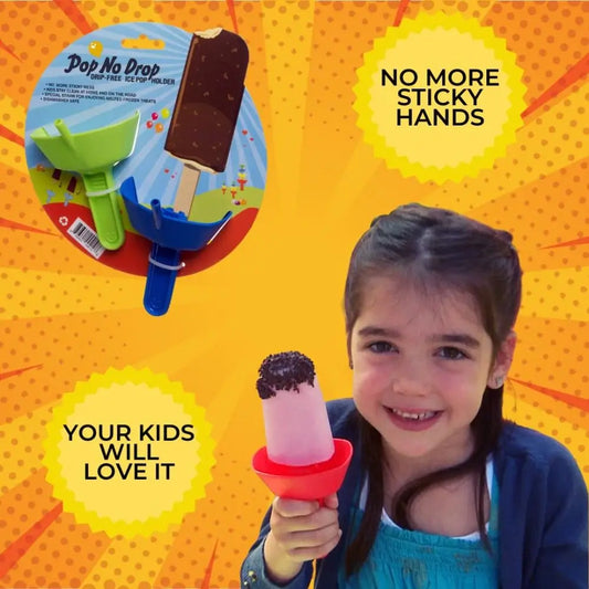 🍦 Double Drip-Proof Popsicle Holder with Tray – Mess-Free Ice Cream Fun for Kids