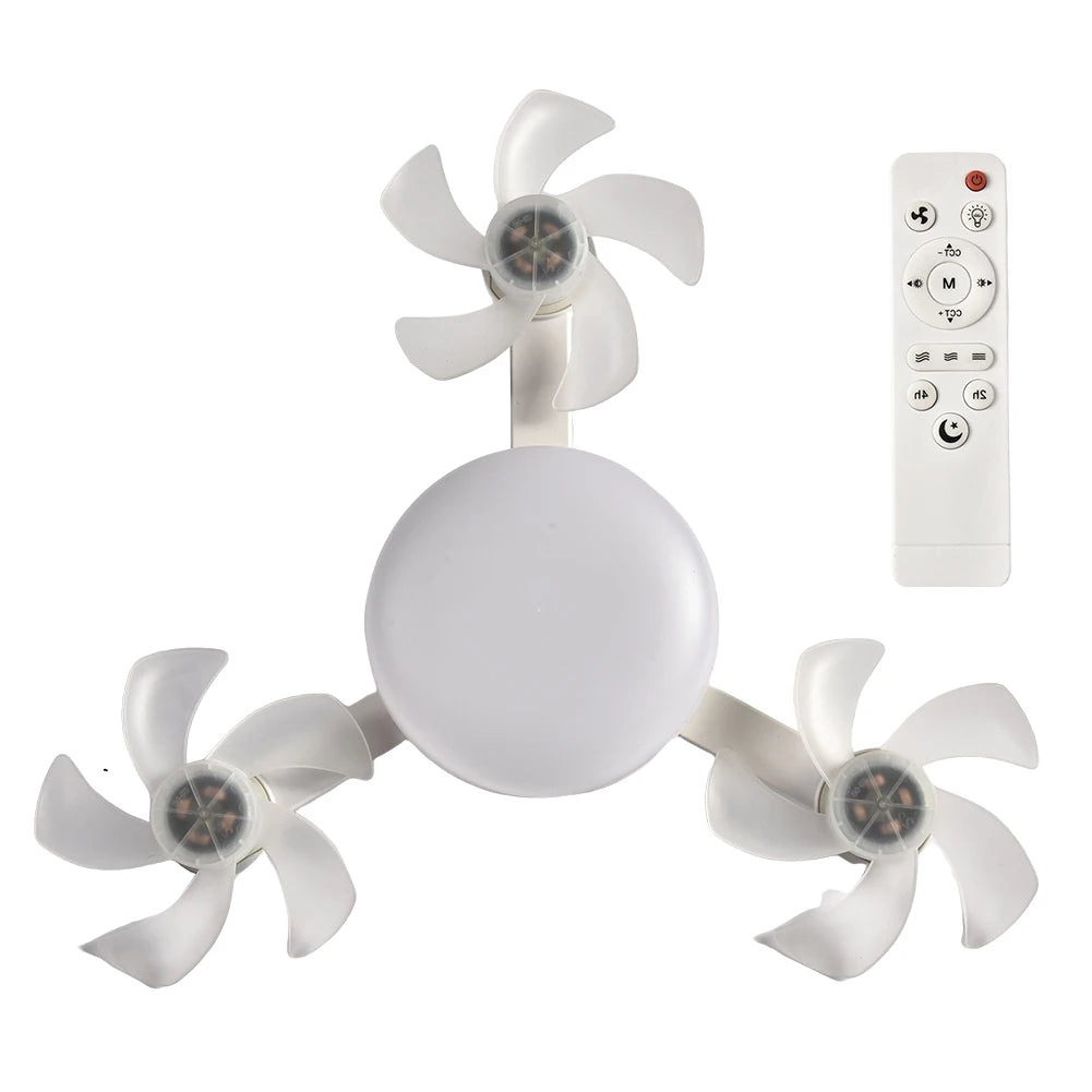 🌀 Universal Drone Ceiling Fan with LED Light & Remote – Silent, Dimmable, Stylish Comfort