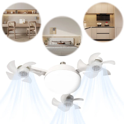 🌀 Universal Drone Ceiling Fan with LED Light & Remote – Silent, Dimmable, Stylish Comfort