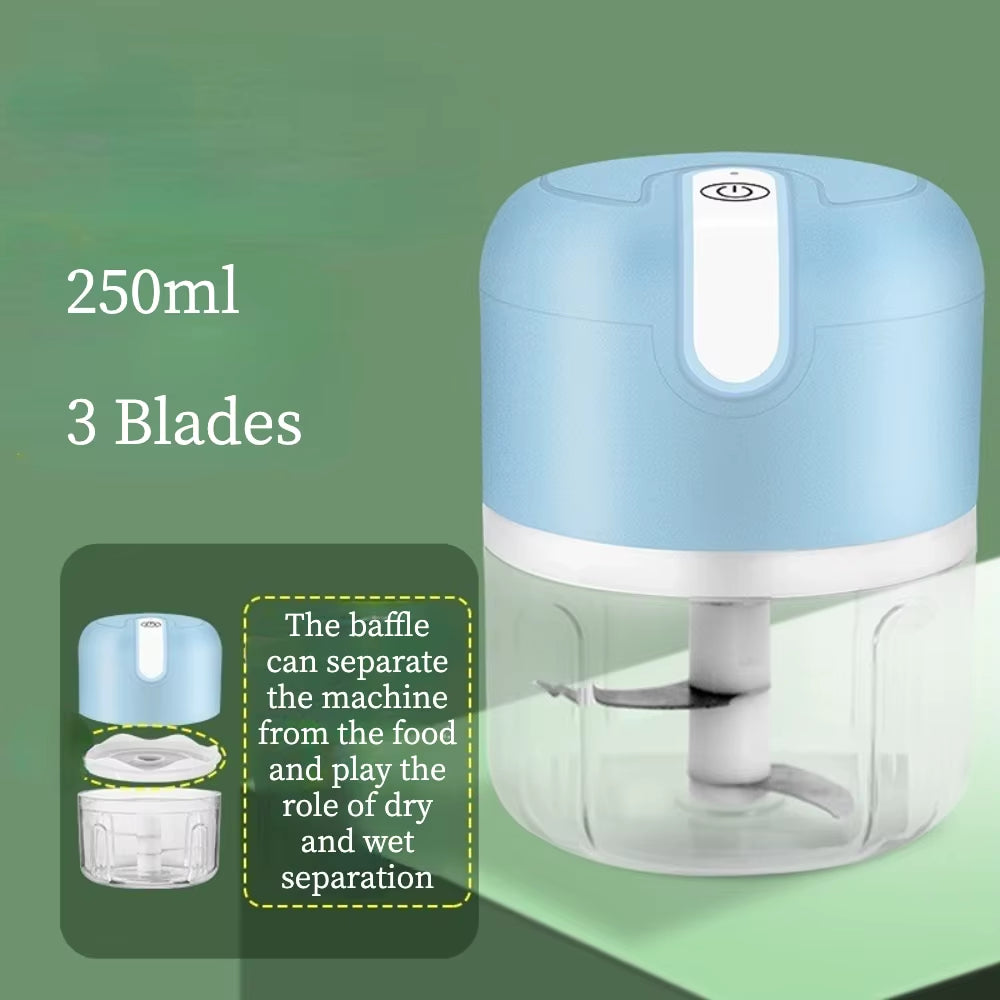 Mini Electric Garlic Chopper – Portable USB Rechargeable Food Processor | 250ml, 45W Motor for Garlic, Veggies & Meat