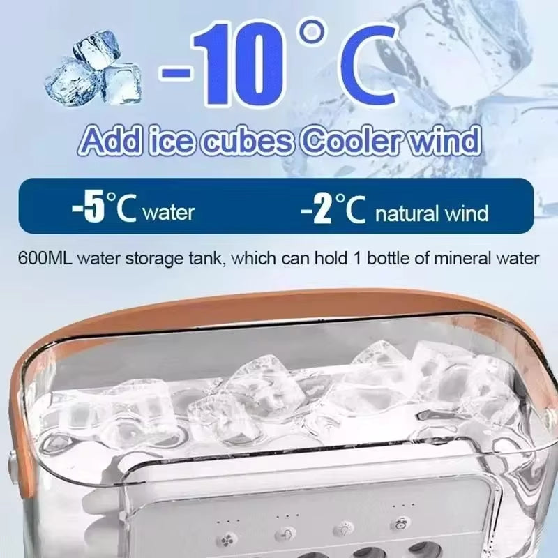 3-in-1 Portable Air Cooler – Mini Humidifier Fan with LED Night Light, USB Rechargeable for Home & Office