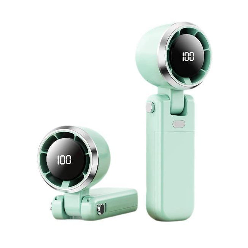Foldable Handheld Turbo Fan, 5 Speeds, <36Db, 4000Mah Battery Operated, up to 10 Working Hours, 3 in 1 Hand Fans Rechargeable with Air Turbo Tech for Outdoor Activities, Travel, Working