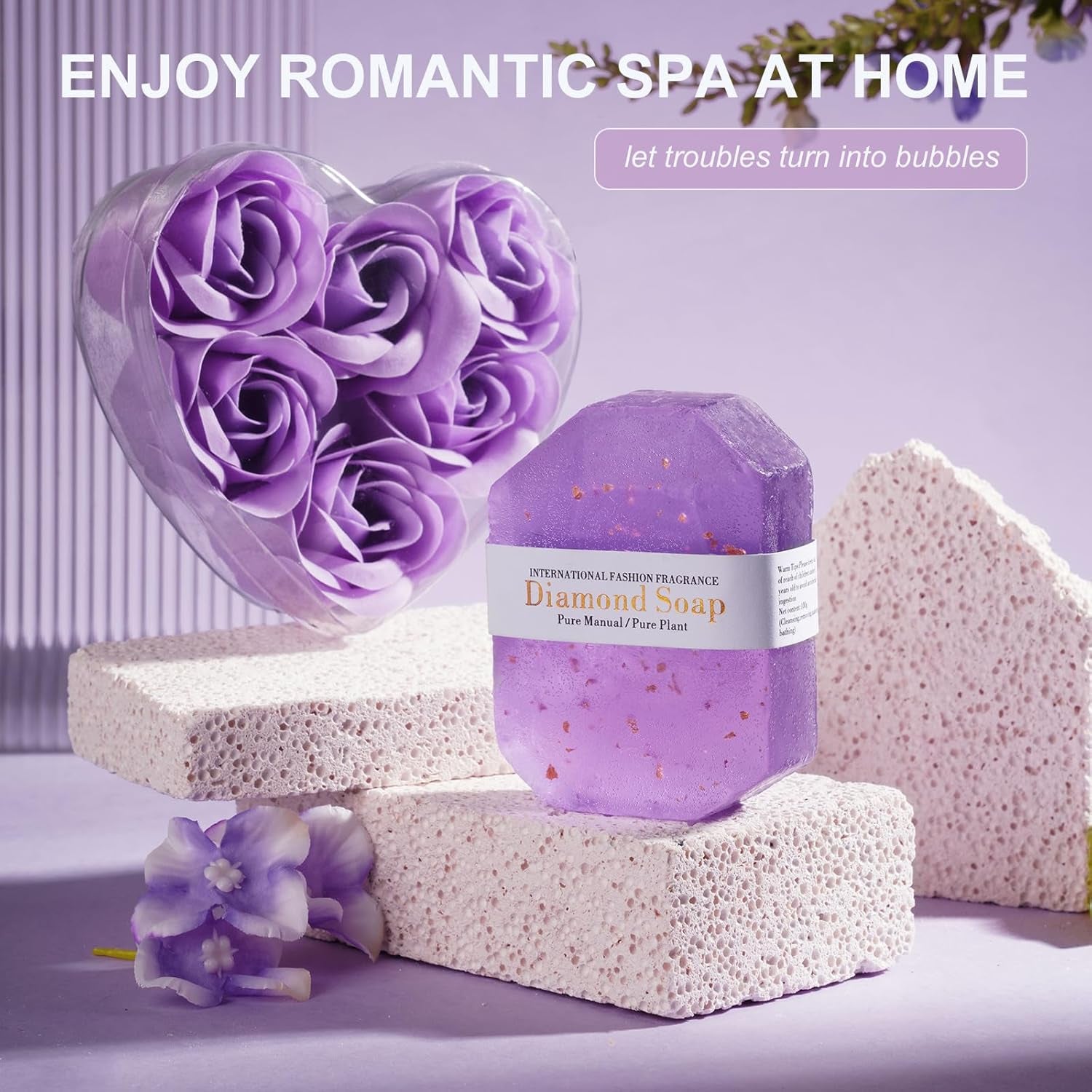 Spa Gift Basket for Women – Relaxing Self-Care Gift Set with Blanket, Purple Gifts for Wife, Girlfriend, Mom, Sister, Friends, Birthday or Get Well Soon