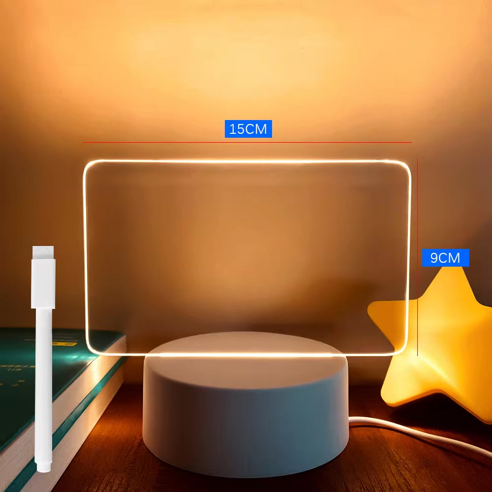 LED Message Board Night Light – USB Creative Note Lamp with Pen for Kids & Gifts