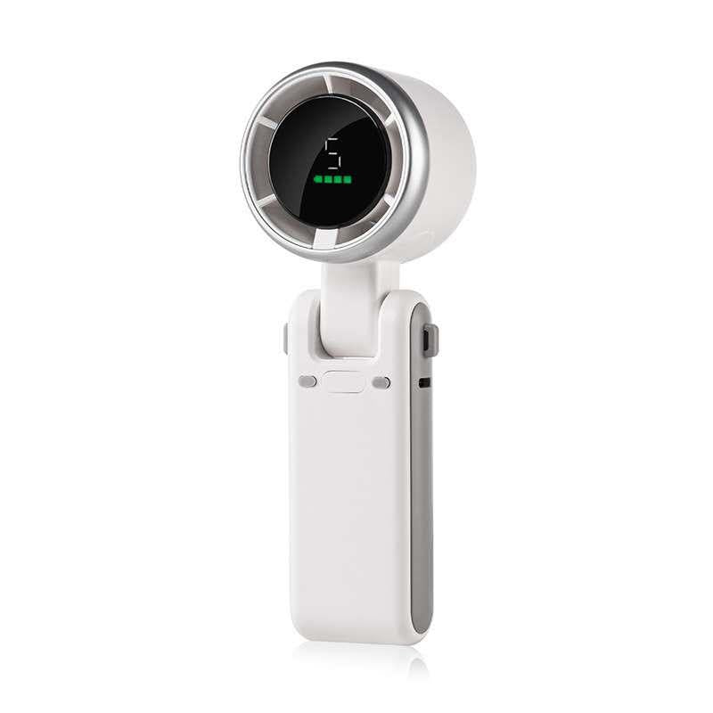 Foldable Handheld Turbo Fan, 5 Speeds, <36Db, 4000Mah Battery Operated, up to 10 Working Hours, 3 in 1 Hand Fans Rechargeable with Air Turbo Tech for Outdoor Activities, Travel, Working