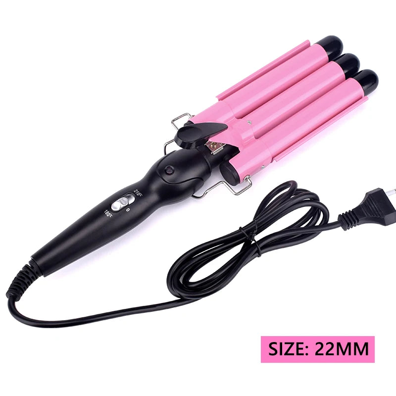 Professional Triple Barrel Curler – Ceramic Hair Waver