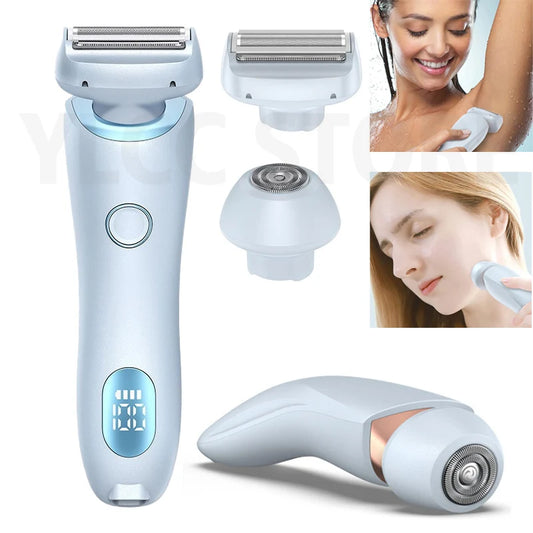 2-in-1 Electric Razor for Women – Waterproof Bikini & Body Trimmer, Face & Leg Shaver